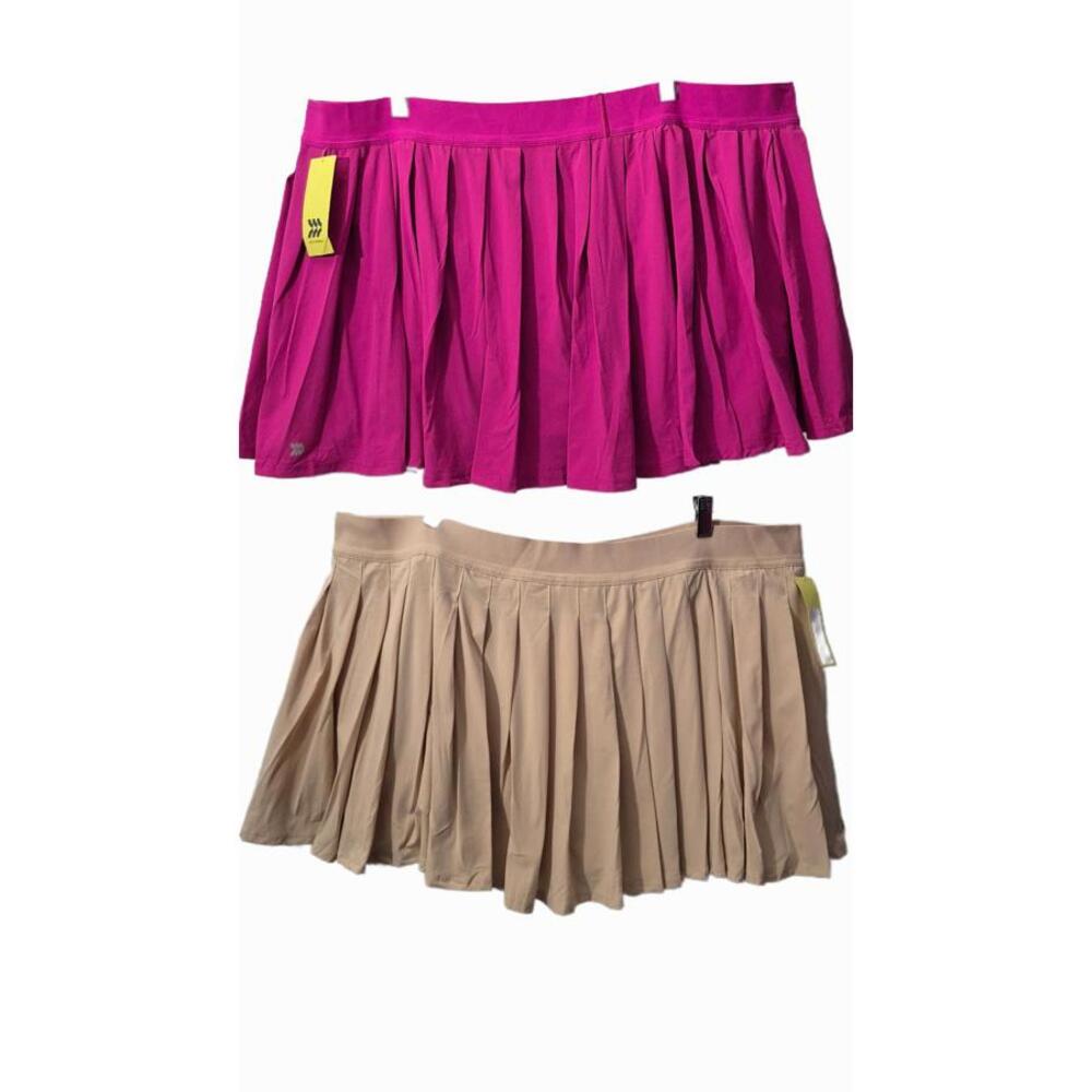 Nwt All In Motion Lot Of 2 Ladies Plus Size Athletic Skorts Pleated Elastic Wais